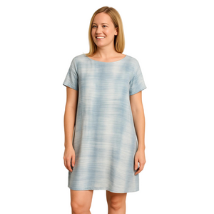 Eileen Fisher 100% silk Gray-Blue Mini Dress